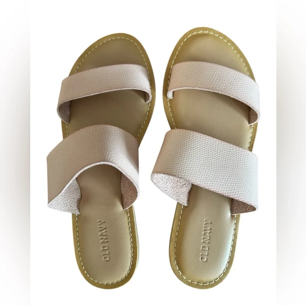 Old Navy Blush Pink Double Strap Slide Sandals Women’s 7 Summer - Picture 4 of 9
